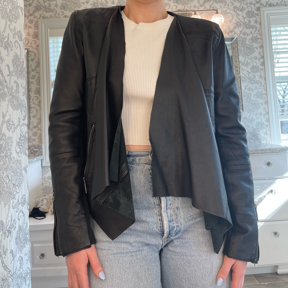 Bcbgeneration Drape Front leather Jacket